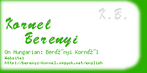 kornel berenyi business card